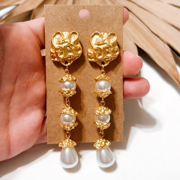 Pearl drop earrings #872 - Picture 3 of 5